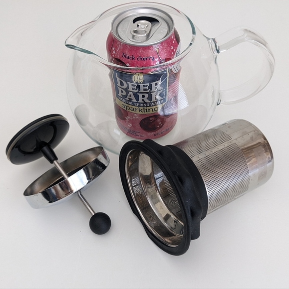 BODUM Assam Clear Glass Tea Press 1 Litre/34 Oz. Stainless Steel Filter Danish - Picture 2 of 8